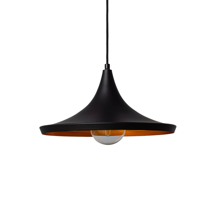 Suspension intérieur métal noir et or Ø 35cm Margot