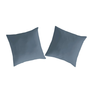2 Taies d'oreiller PURE en coton percale - denim -