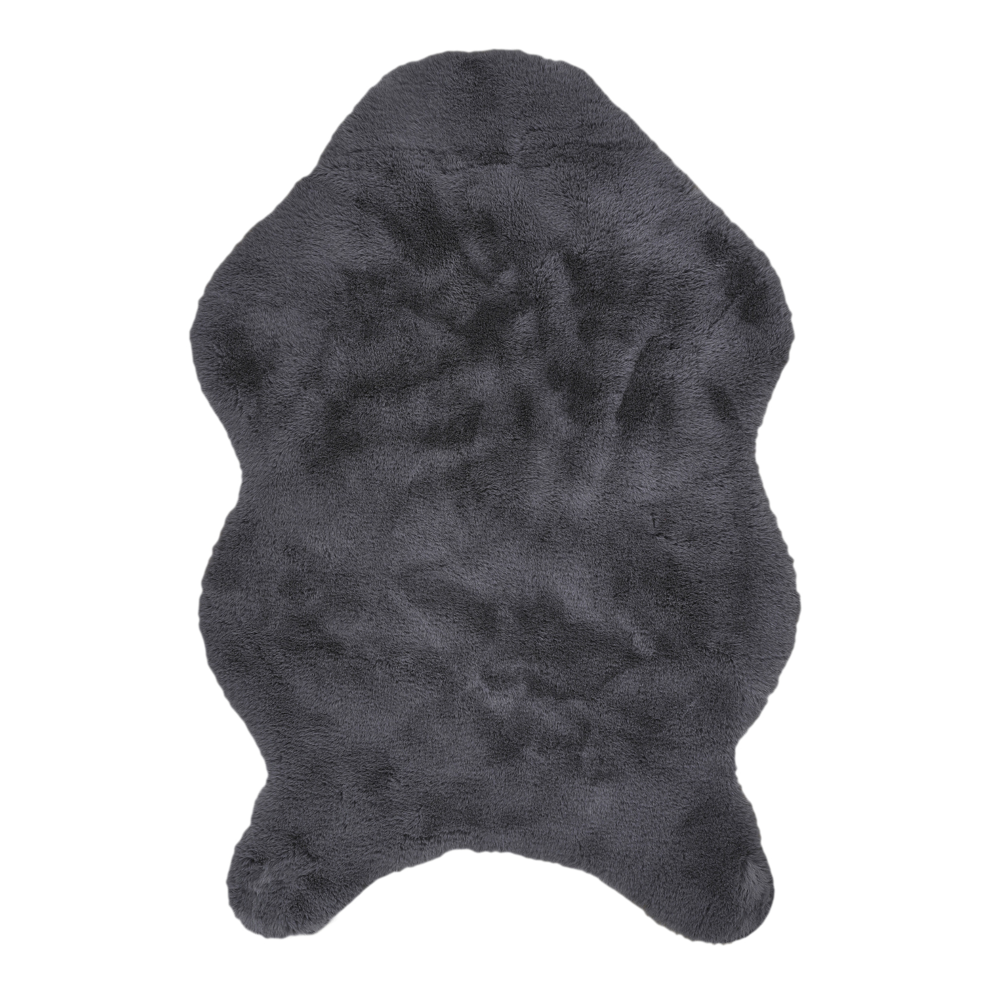 Tapis Imitation Fourrure Poil Fin Gris 60x90cm
