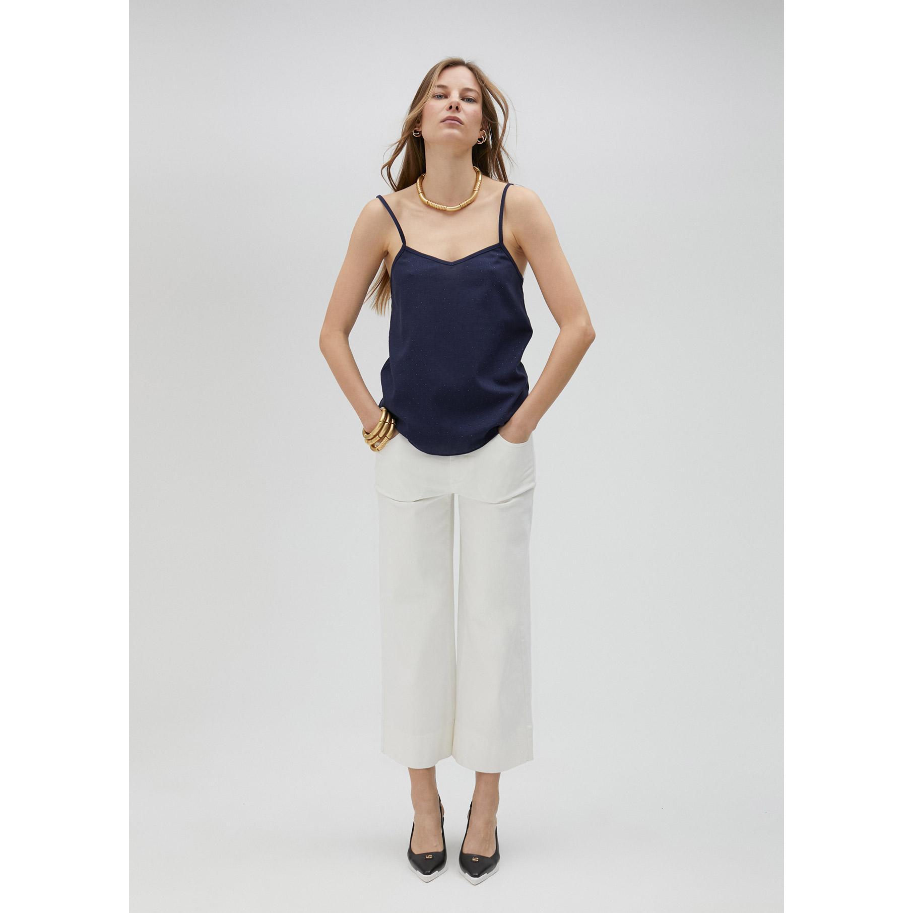 Top con spalline e strass