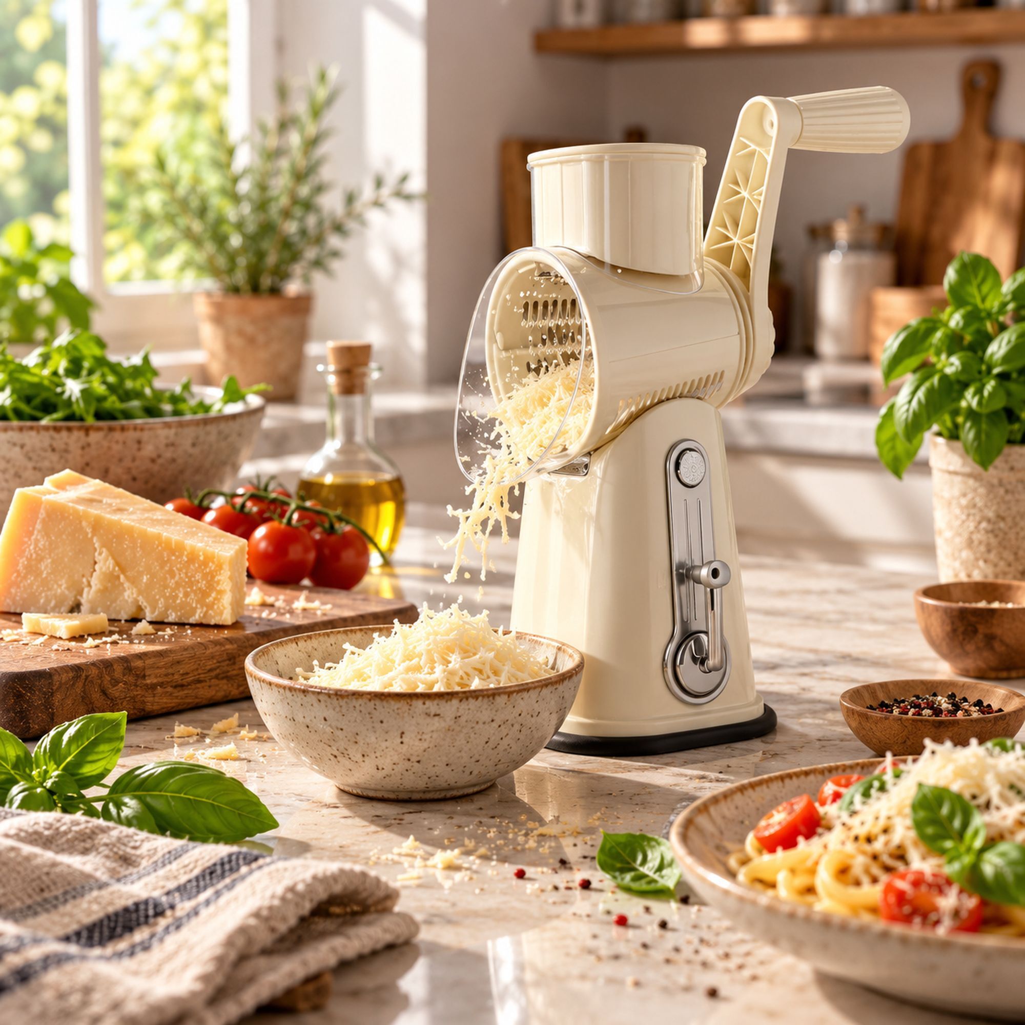 Mandoline rotative en polypropylène et acier inoxydable