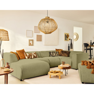 Suaro - Module d'angle réversible en tissu texturé - Vert sauge
