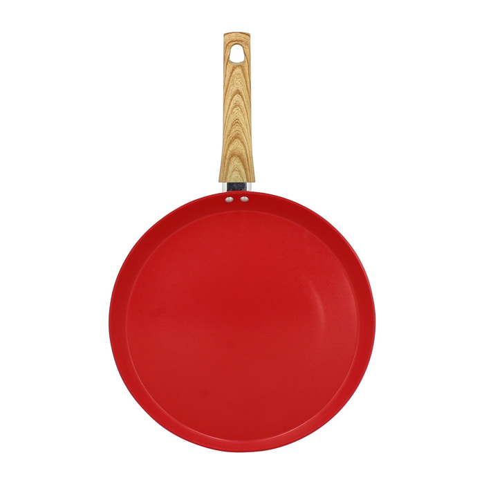 Galetière en revêtement céramique 32cm rouge - tous feux COLORAMA