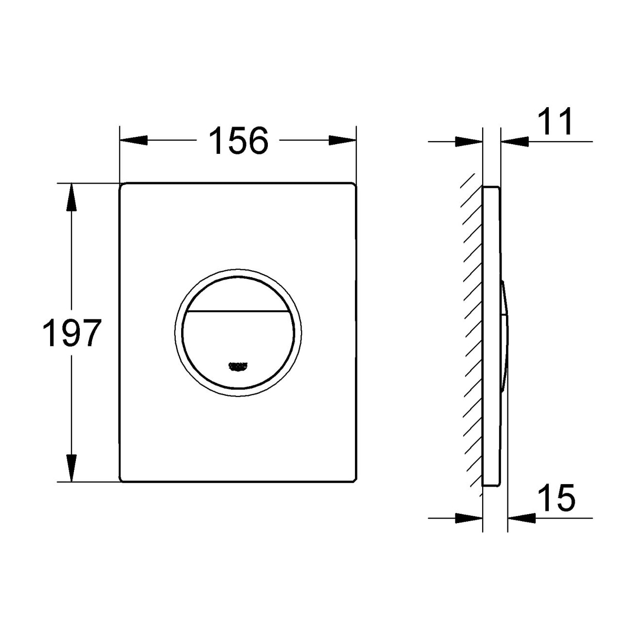 GROHE Nova Cosmopolitan Plaque de commande Chromé 38765000