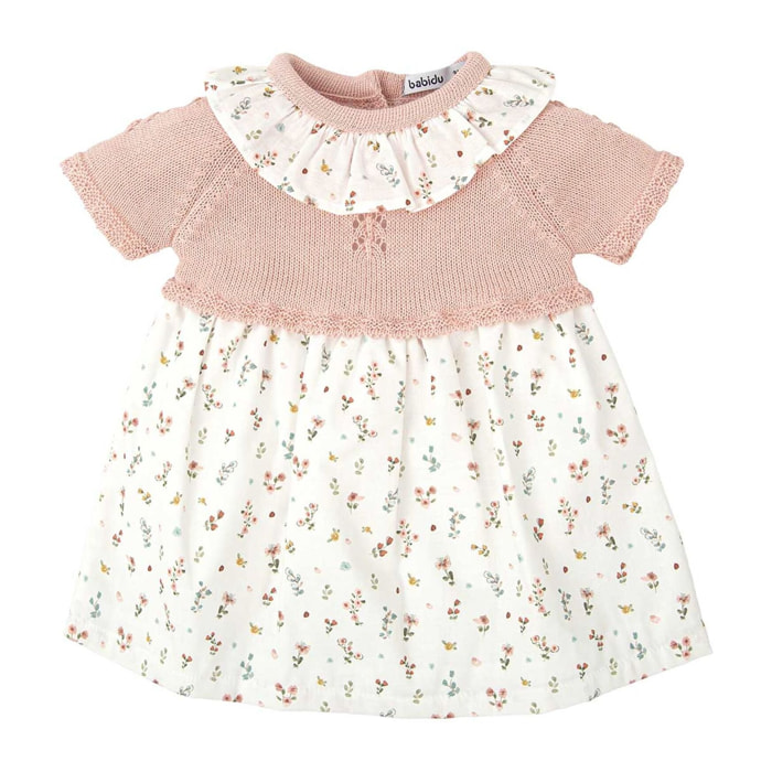 Vestido Cuello Volante Punto Bruma