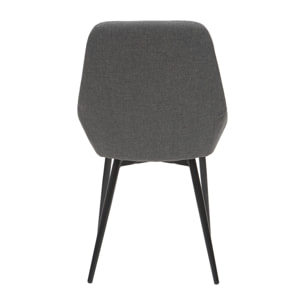 Chaises design en tissu gris et métal noir (lot de 2) HOLO