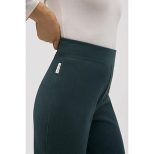 Pantaloni dritti con texture verde bottiglia