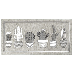TAPPETO DA CUCINA CACTUS GRIGIO PERLA 57X140 CM