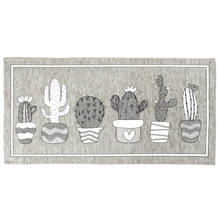 TAPPETO DA CUCINA CACTUS GRIGIO PERLA 57X140 CM