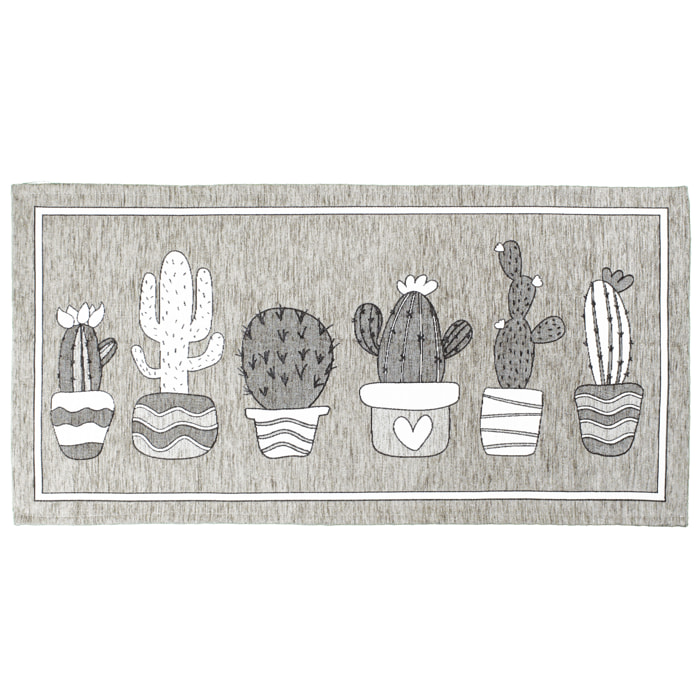 TAPPETO DA CUCINA CACTUS GRIGIO PERLA 57X85 CM