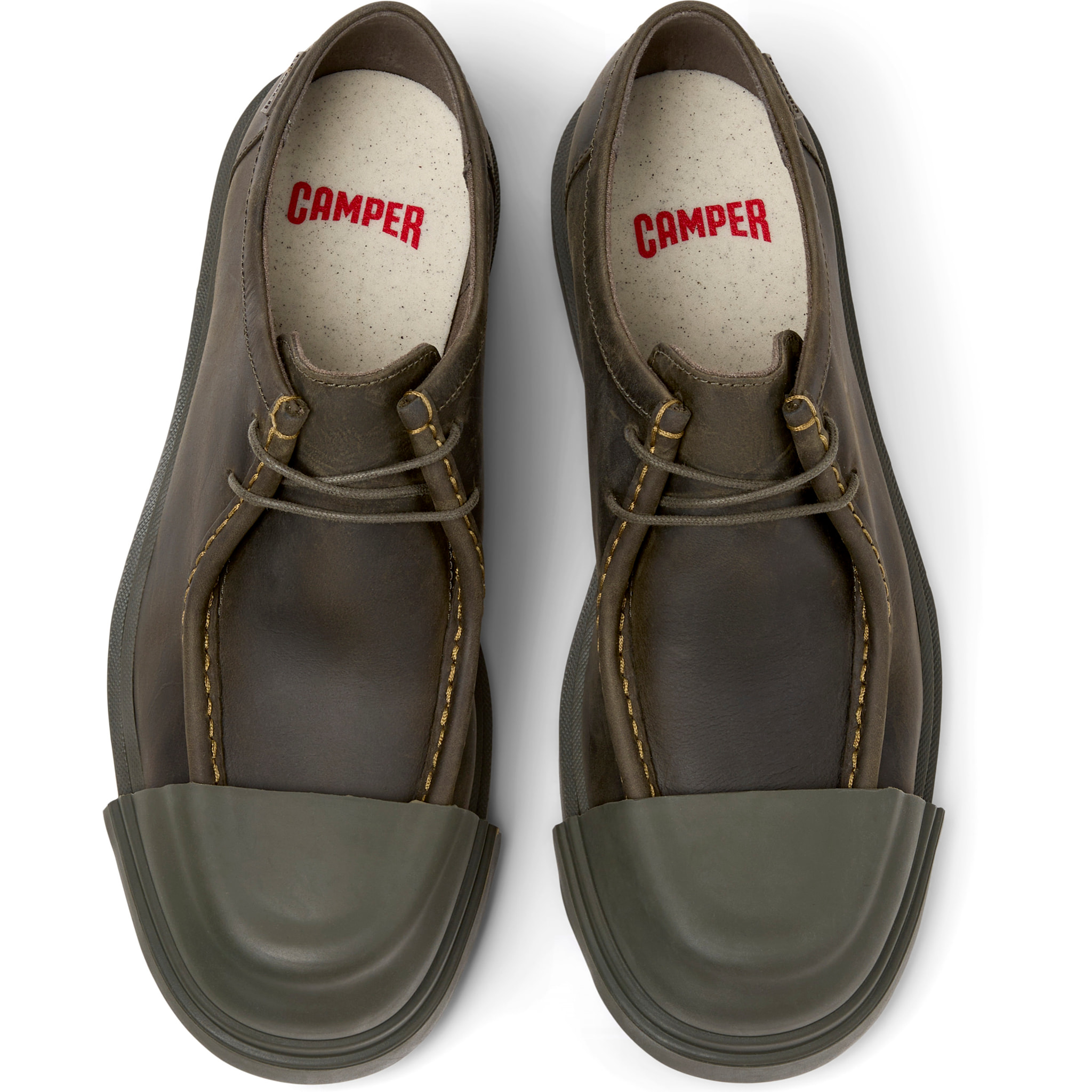 Zapatos de cordones - CAMPER Junction - Verde - Piel de ante