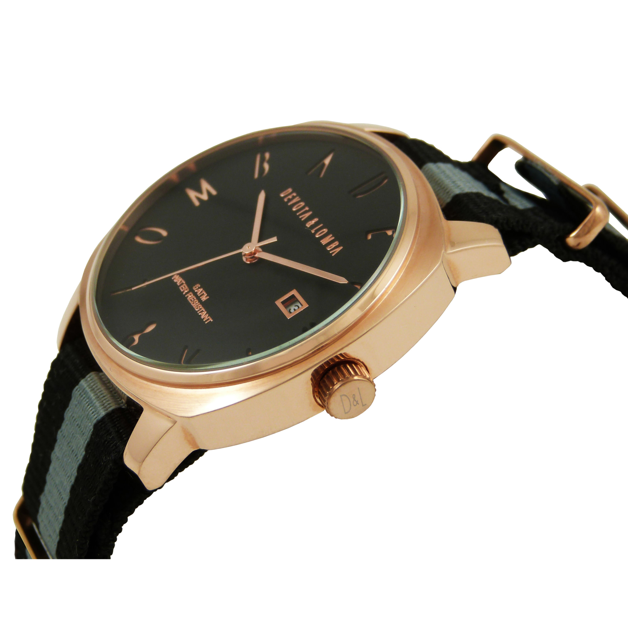 Reloj Devota & Lomba DL008MSPBK-GR-03BLACK Mujer Analogico Cuarzo con Correa de Nylon