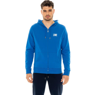 Felpa da uomo con cappuccio e zip non felpata Leone Basic