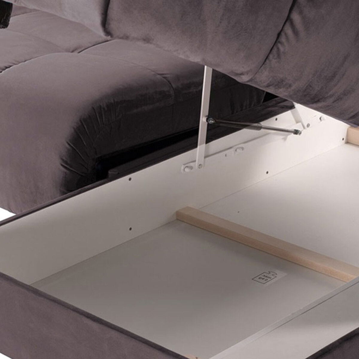 Canapé d'Angle Droit Convertible Velours Anacapri, 3 Places, Couchage Intégré, Coffre de Rangement, Repose-têtes Ajustables