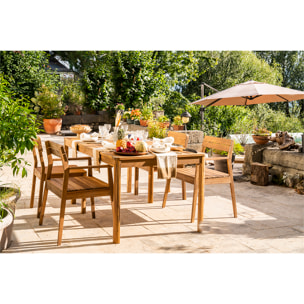 Table de jardin rectangulaire en bois massif L180 cm AKIS