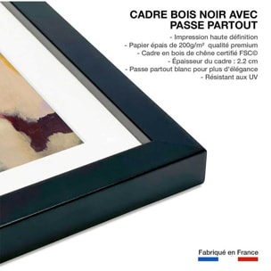 Poster casa ocre Affiche + cadre en bois - Noir