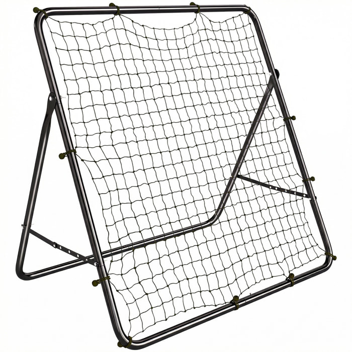 Red de Rebote Plegable, Reboteador de Fútbol Ángulo Ajustable de 5 Niveles, con Tubo de Acero, Fácil de Instalar, para Entrenamiento de Fútbol, 120x73x112 cm, Negro