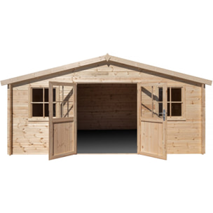 Abri de jardin bois "Alex" - 20.20 m² - 4.80 x 4.00 x 2.39 m - 28 mm