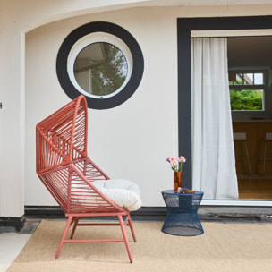 Fauteuil oeuf de jardin acier et résine tressée OVOA