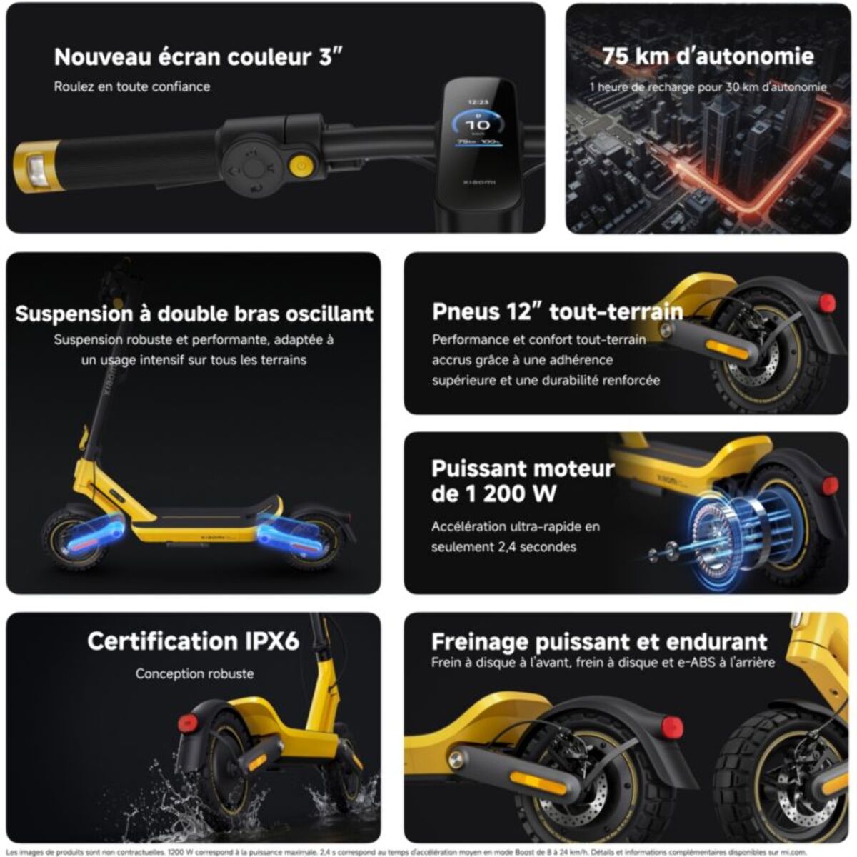 Trottinette électrique XIAOMI Electric Scooter 6 Ultra Jaune