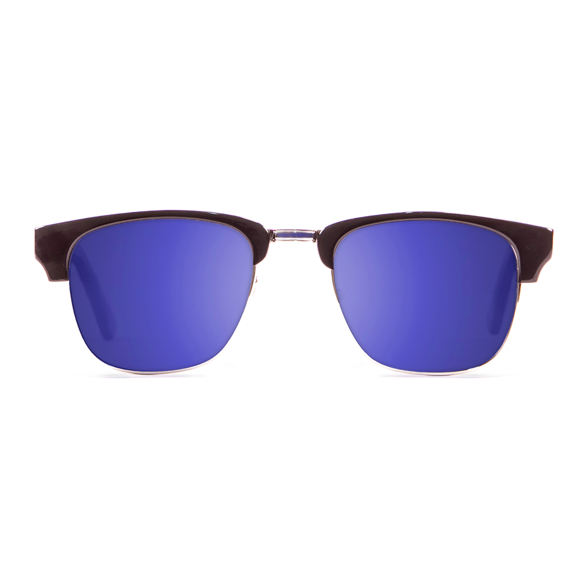 Gafas de sol OCEAN NIZA - Negro brillante con patillas negro brillante y ébano / Revo azul