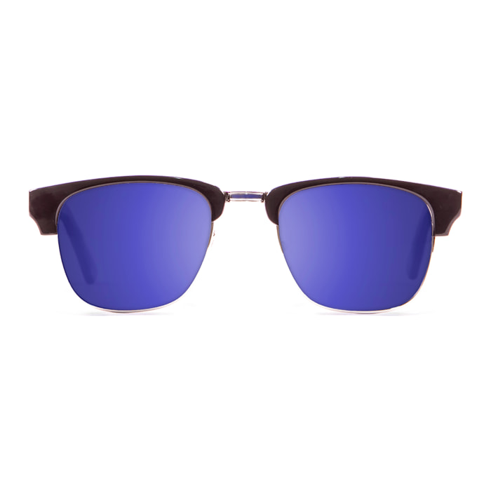 Gafas de sol OCEAN NIZA - Negro brillante con patillas negro brillante y ébano / Revo azul