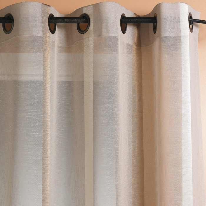 Voilage Etamine Rayures verticales - Beige