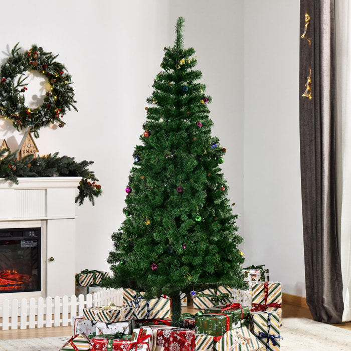 Árbol de Navidad 180 cm Incluye Decoración Artificial Verde y Blanco