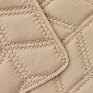 Colcha acolchada con diseño geométrico Ritdi color marron beige Poliéster