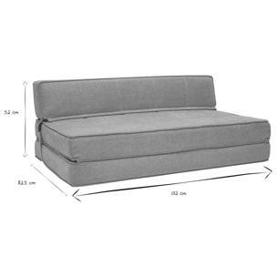 Chauffeuse 2 places convertible en tissu effet velours jaune moutarde KATY