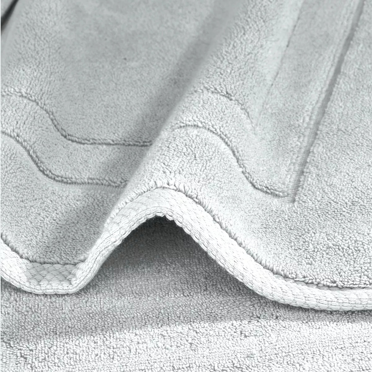 Tapis de bain pur coton 900 g/m² uni gris Elea nuage