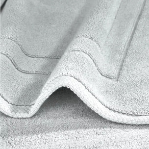 Tapis de bain pur coton 900 g/m² uni gris Elea nuage
