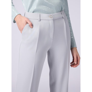 Oltre - Pantaloni in tessuto fluido - Grigio