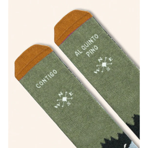 Calcetines "Contigo al quinto pino" Brújula