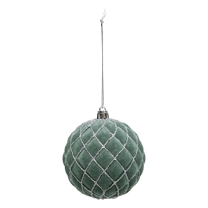 Boule de Noël pailletté vert x9 80mm