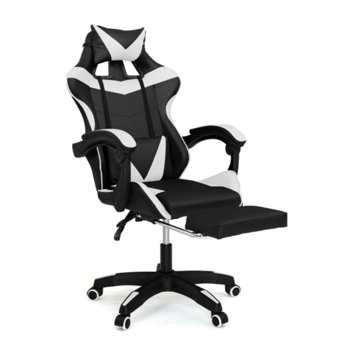 Fauteuil spécial gaming - Noir - Blanc