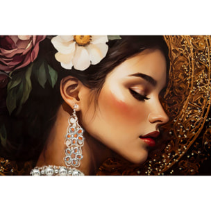 STAMPA DIPINTA SU TELA LACCATA PERSIAN C/CORNICE -A- CM 62X3,5X92