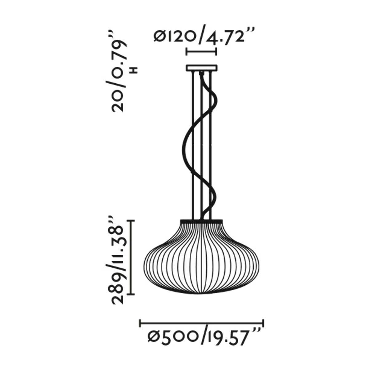 ISABELLE 500 Lampe suspension blanche