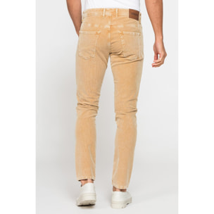 PANTALONE SLIM FIT IN VELLUTO STRETCH TINTURA ACID WASH