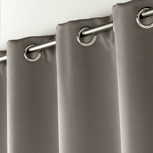 Rideau court obscurcissant 90 % adapté radiateur - Gris Perle