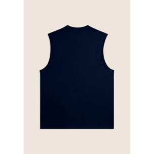 T-shirt senza maniche in jersey di cotone