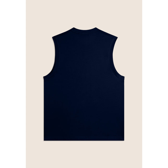 T-shirt senza maniche in jersey di cotone