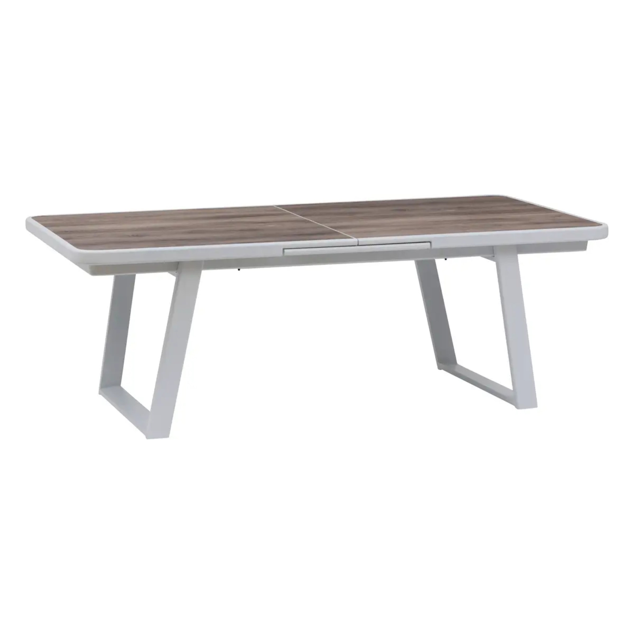 Table de jardin extensible Unisson Pécan & Blanc