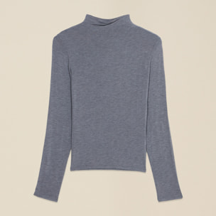 Oltre - T-shirt lupetto misto cashmere - Grigio