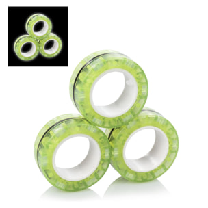 Magnetic Fidget Glow Rings, anelli magnetici, bagliore nel buio. Giocattolo antistress, ansia, concentrazione.