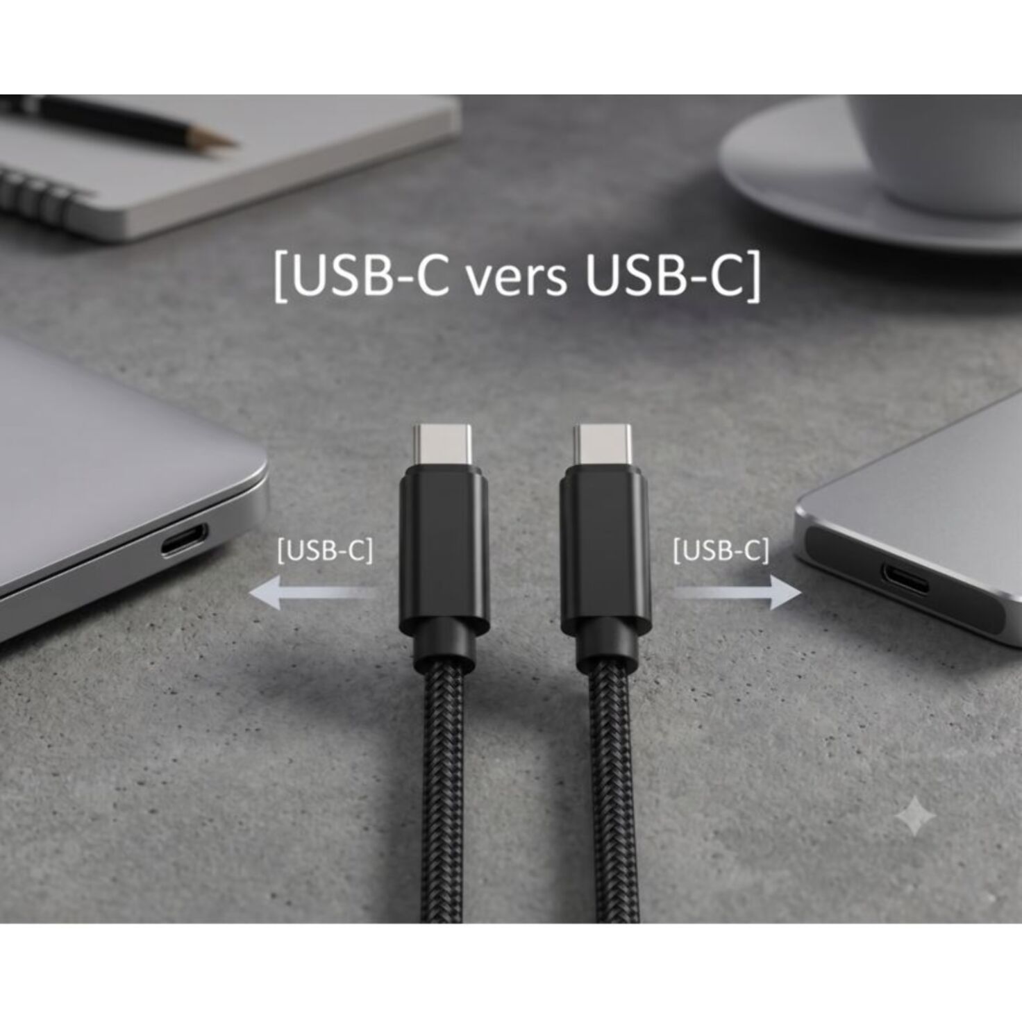 Câble USB C ADEQWAT vers USB-C 2M Noir compatible iPhone 17 16 15 Pro Max et Samsung Galaxy S25 S24 Ultra