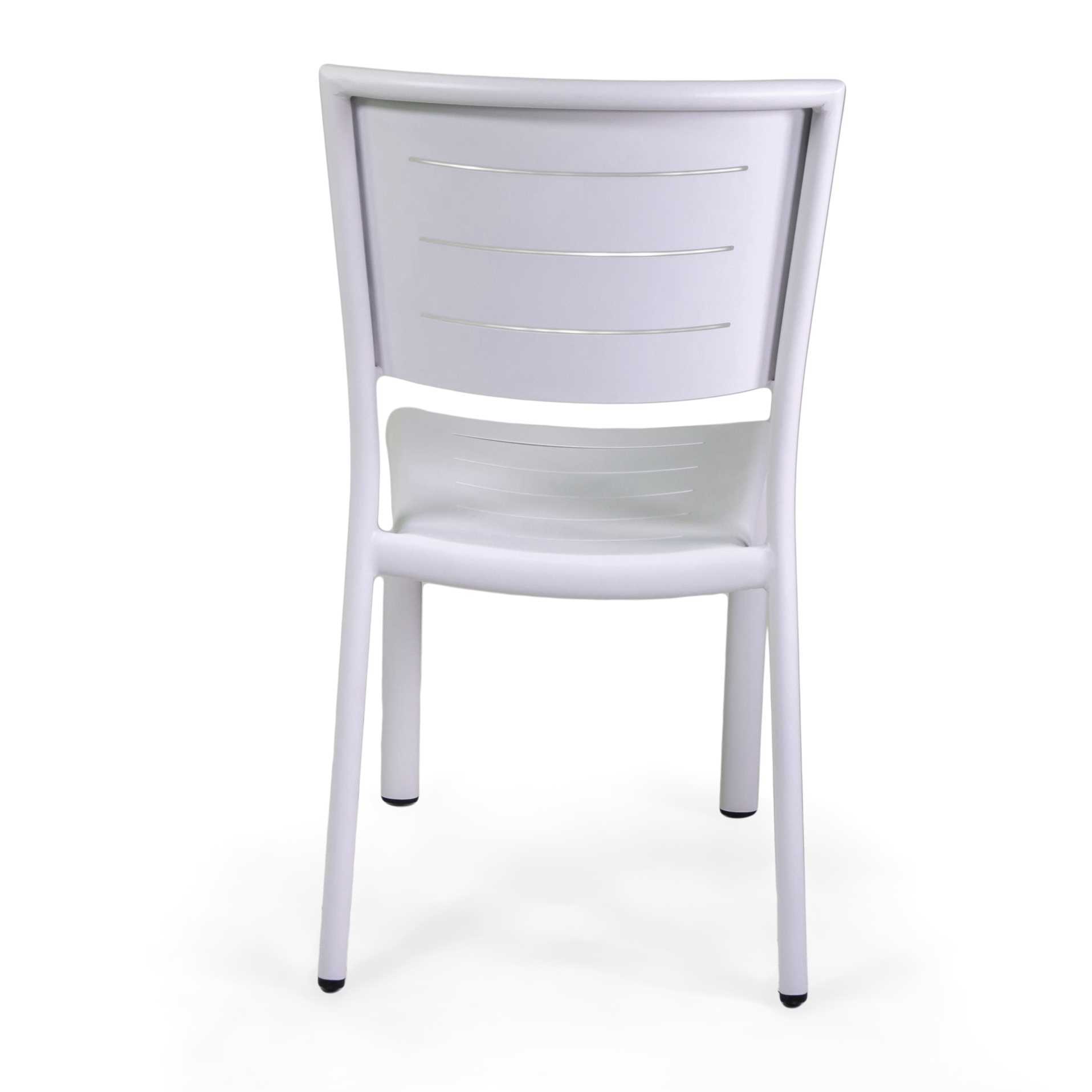 Sedia Vacchetti Delta in alluminio bianco cm45x59,5h85