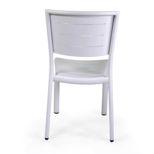Sedia Vacchetti Delta in alluminio bianco cm45x59,5h85