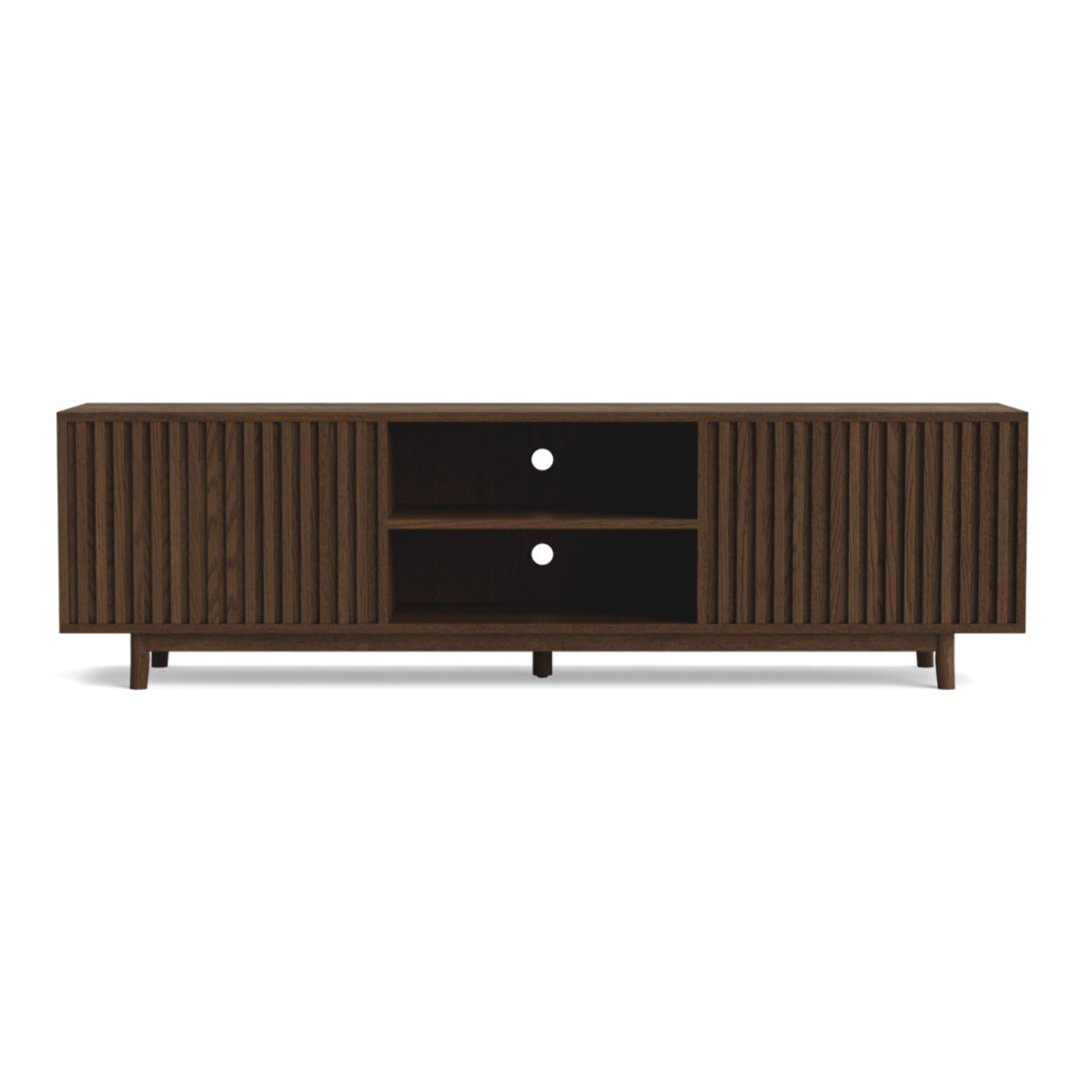 Freya - meuble tv 180 cm - 2 portes et 2 niches - Marron