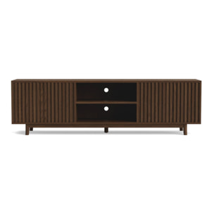 Freya - meuble tv 180 cm - 2 portes et 2 niches - Marron